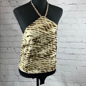 NWT Guess halter animal print bodysuit extra small
